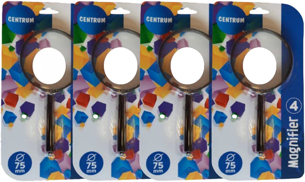 Centrum Vergrootglas/loep - zwart - kunststof/glas - D75 mm - carnaval - Feest - Verkleed accessoire