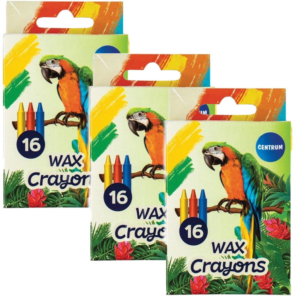 Centrum Waskrijtjes - 48x - gekleurd - 9 cm - speelgoed/knutselen - wax krijtjes - wascokrijtjes
