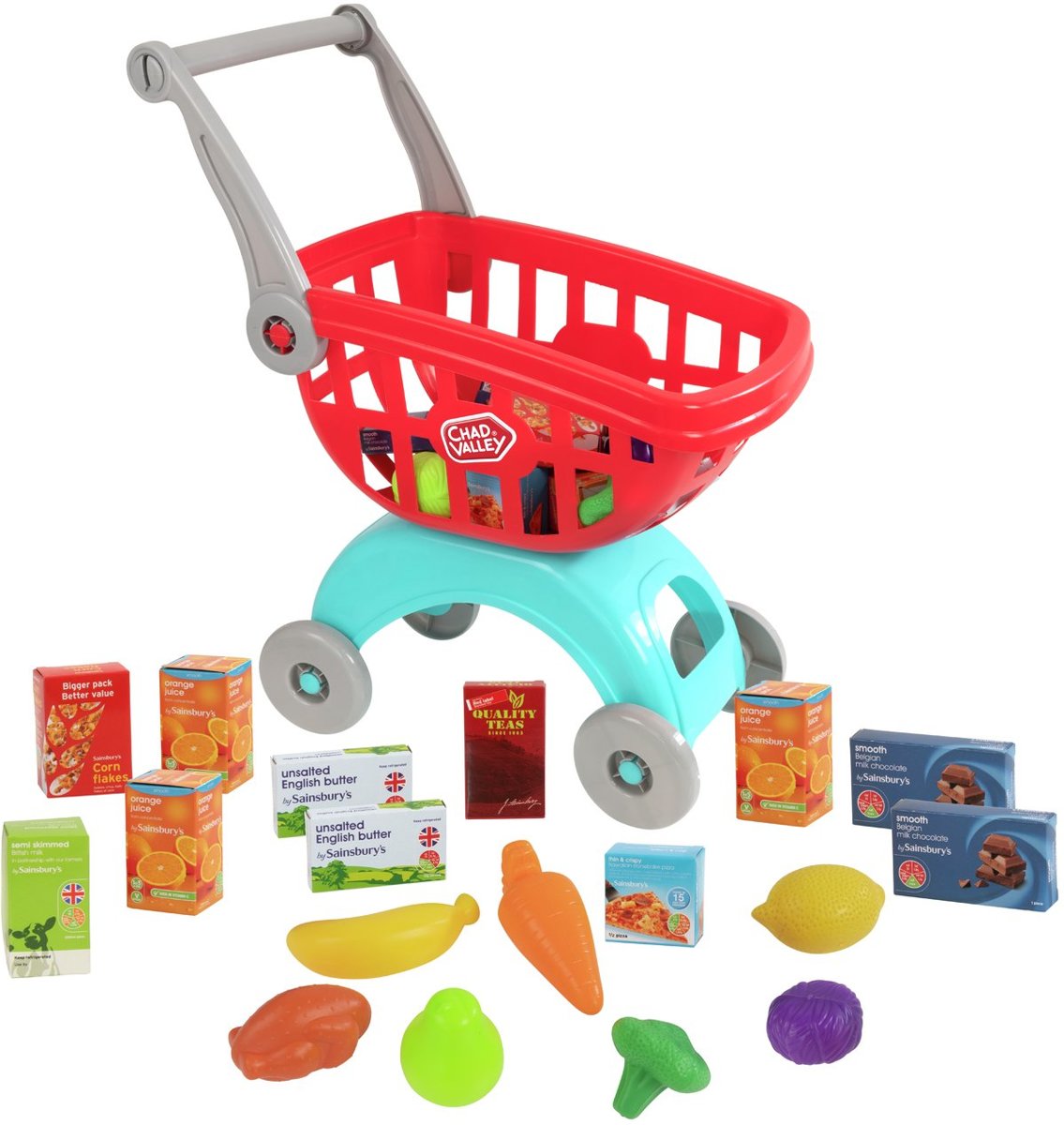 CHAD VALLEY SHOPPING TROLLEY + 30 ACCESSORIES - WINKELWAGEN