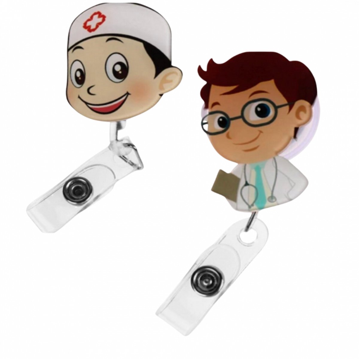 2 Sleutel- Badge houder met trek  Shepert -  