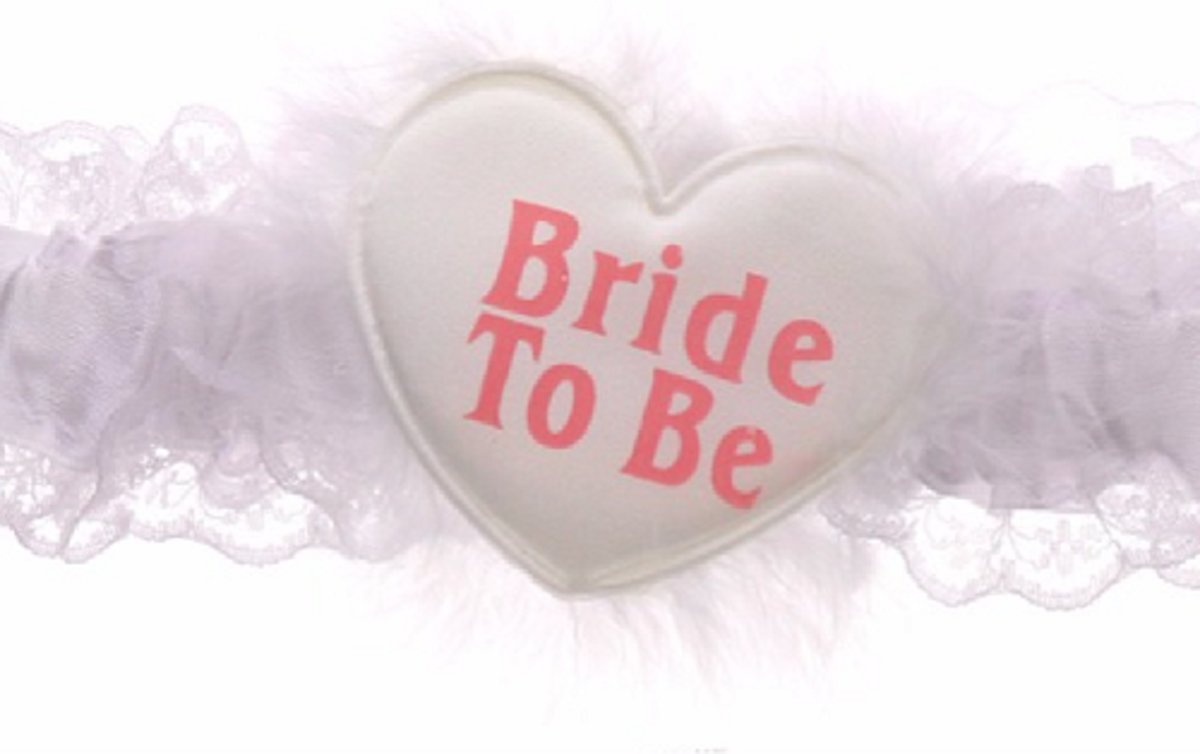 Kousenband- Bride to Be- Wit