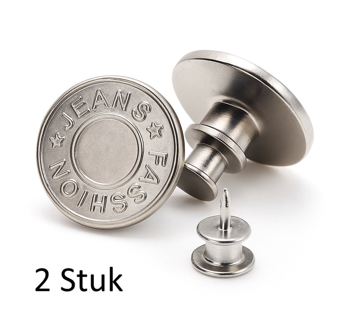 Spijkerbroek   Met Klik I Jeansknopen I Knopen Vervangen I Spijkerbroek knoop I Zilver I 2 Stuk