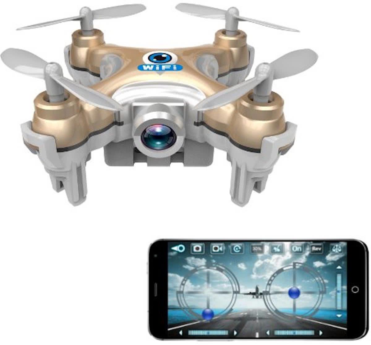 Cheerson CX-10WD RC FPV mini quadcopter drone RTF 0,3MP camera WiFi - kleur: grijs