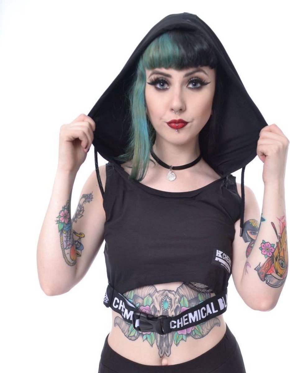 Chemical Black Crop top -L- ZALIE Zwart