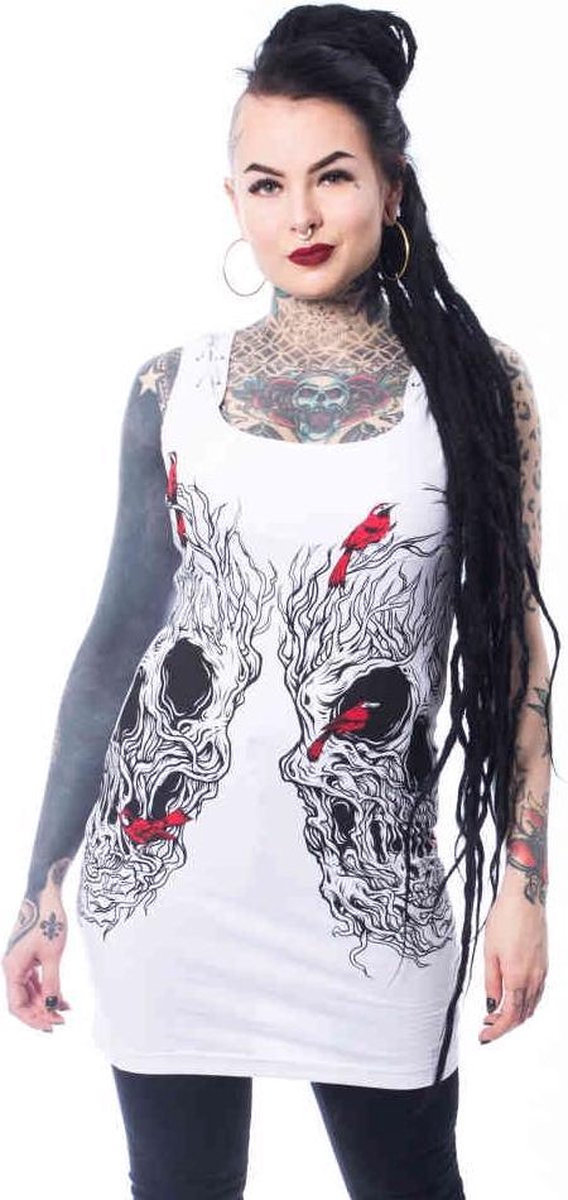 Chemical Black Mouwloze top -L- SKULL TREE Zwart