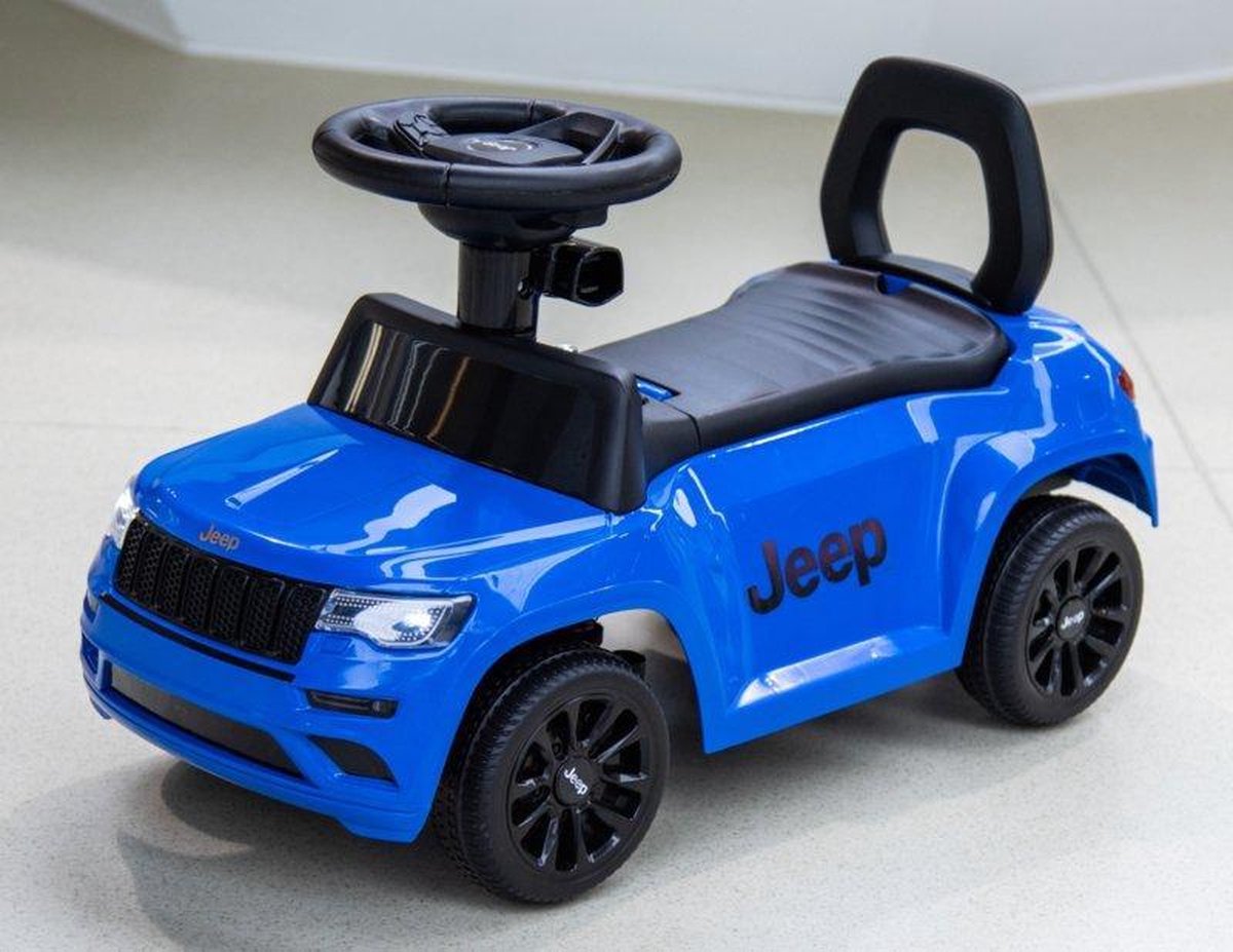 JEEP Grand   blauw, loopauto met toeter en diverse geluiden