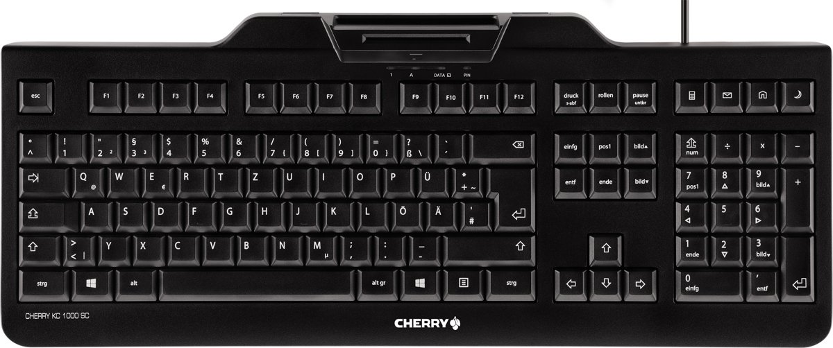 CHERRY KC 1000 SC USB QWERTY Amerikaans Engels Zwart