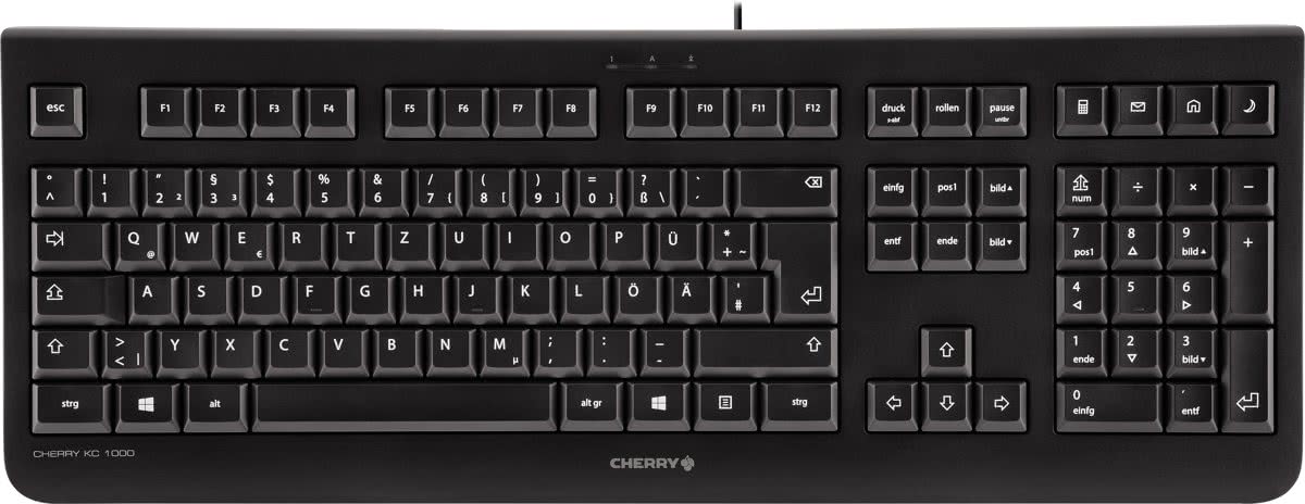 CHERRY KC 1000 USB QWERTY Amerikaans Engels Zwart toetsenbord