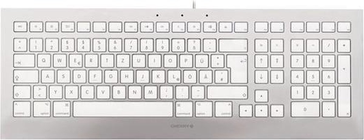 CHERRY STRAIT 3.0 FOR MAC toetsenbord USB AZERTY Frans Zilver, Wit