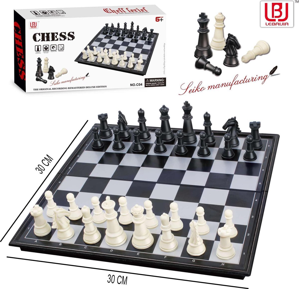 Schaakbord - Chess - magnetisch opvouwbaar bord - schaakspel 30CM