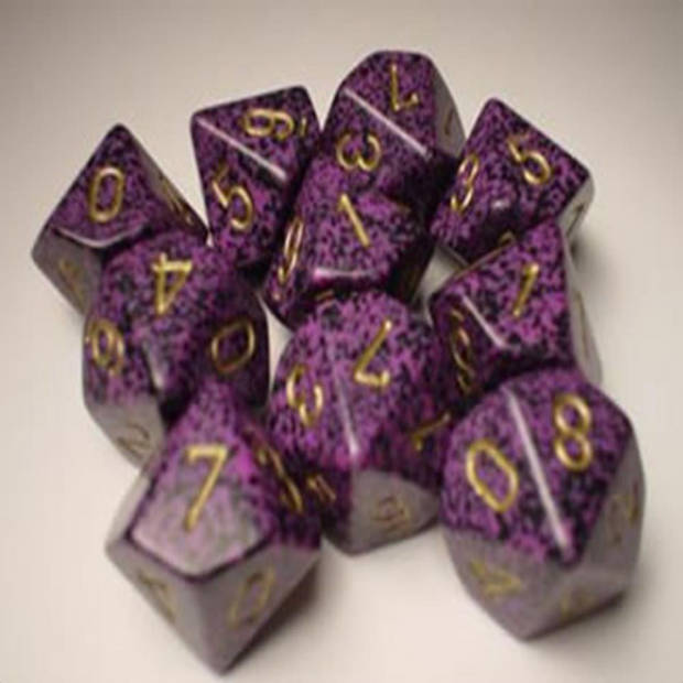 Chessex Hurricane Gespikkelde D10 Dobbelsteen Set (10 stuks)