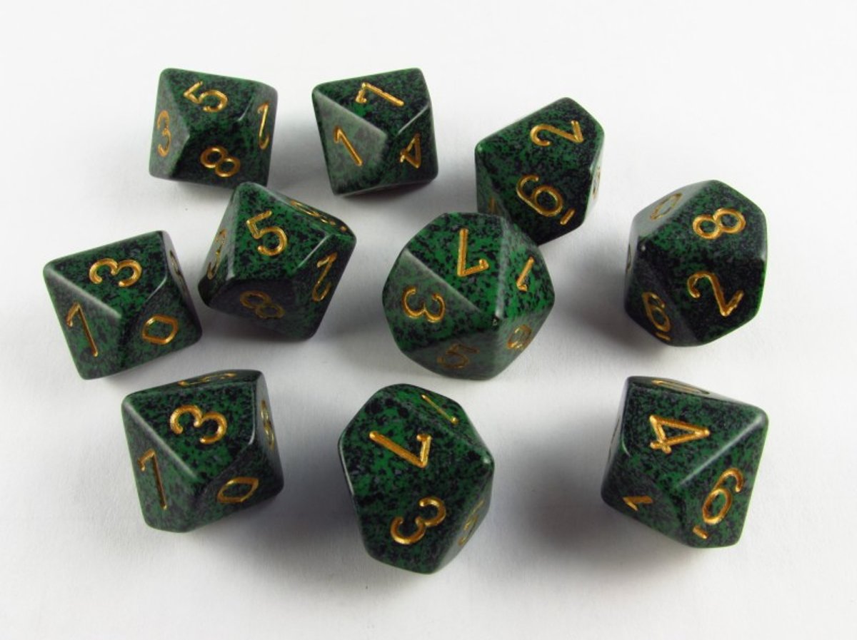 Chessex dobbelstenen set, 10 10-zijdig, Speckled Golden Recon