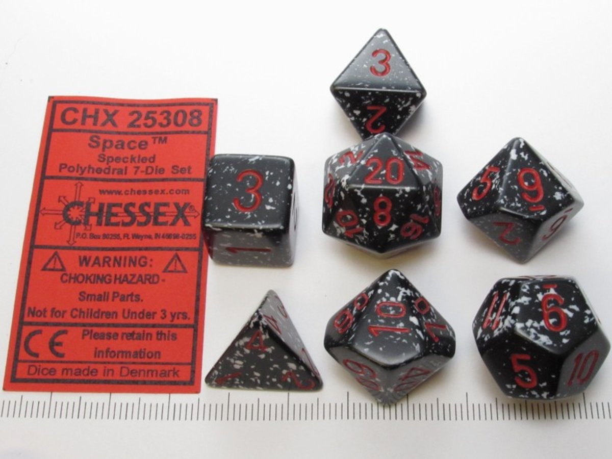 Chessex dobbelstenen set, 7 polydice, Speckled Space