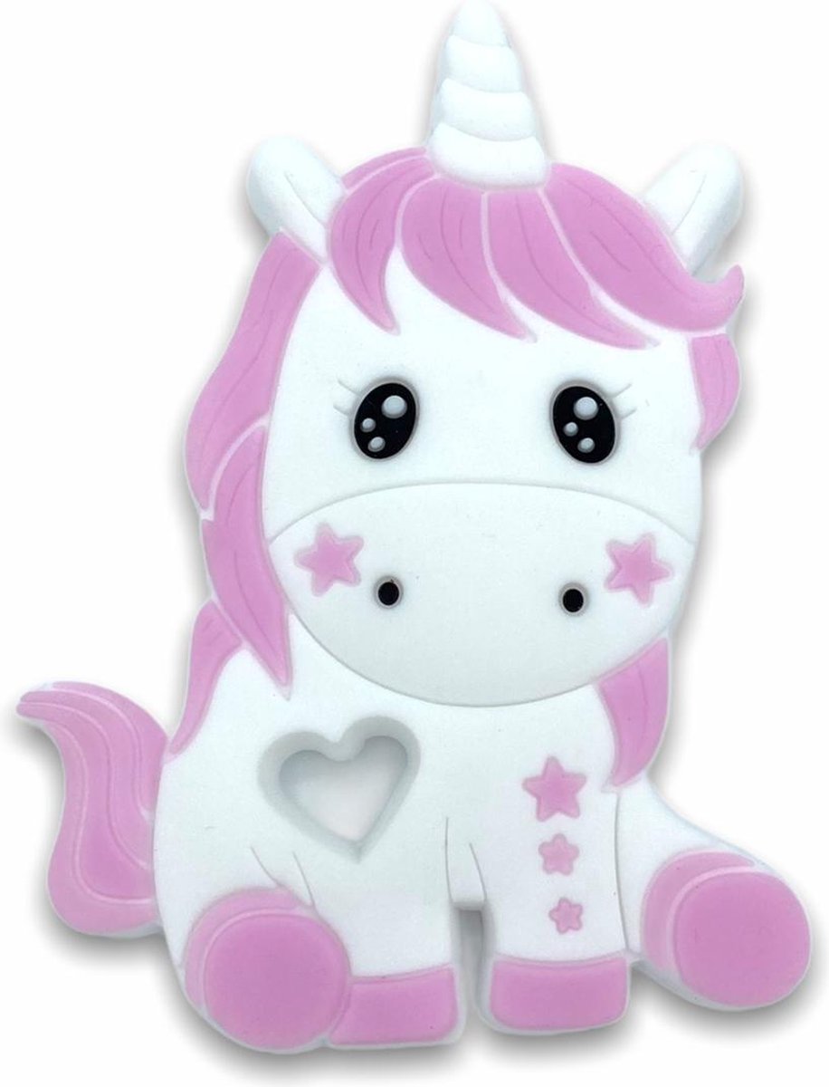 Chewzoo® - Bijtketting Unicorn Roze & Wit - Eenhoorn Kauwketting