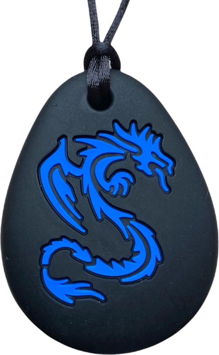 Chewzoo® - Bijtketting – Draak – Dragon Disc – Medaillon – Blauw