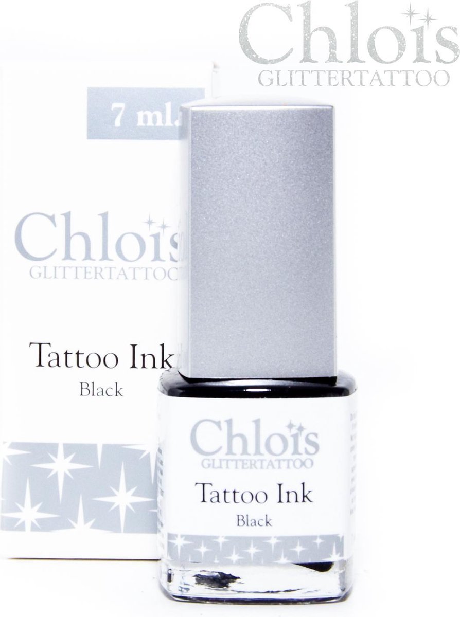 Chloïs Brush on Tattoo Ink Black 7 ml - Veilige Tattoo inkt - Fake Tattoo - Nep Tattoo - Net echte Tattoo - Kinderen en Volwassenen