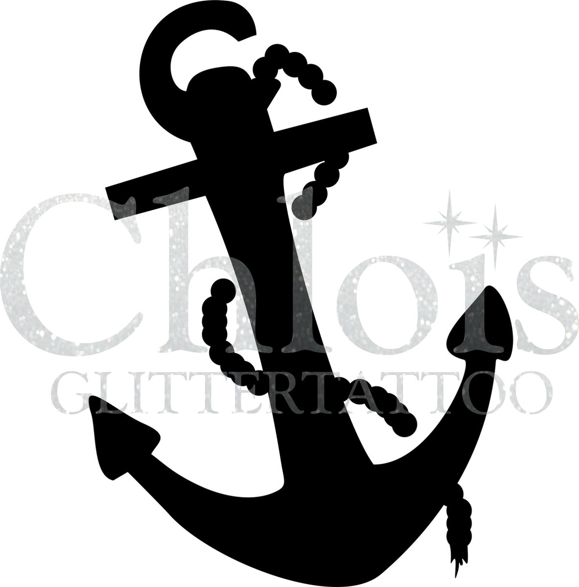 Chloïs Glittertattoo Sjabloon 5 Stuks - Anchor - CH5309 - 5 stuks gelijke zelfklevende sjablonen in verpakking - Geschikt voor 5 Tattoos - Nep Tattoo - Geschikt voor Glitter Tattoo, Inkt Tattoo of Airbrush