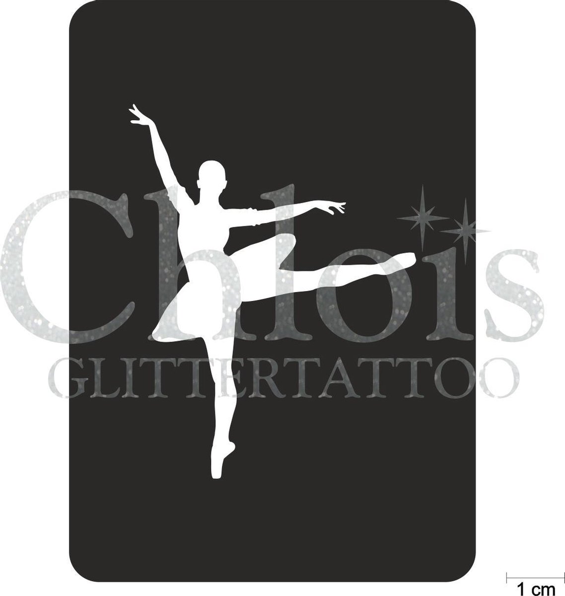 Chloïs Glittertattoo Sjabloon 5 Stuks - Ballet Amy - CH6521 - 5 stuks gelijke zelfklevende sjablonen in verpakking - Geschikt voor 5 Tattoos - Nep Tattoo - Geschikt voor Glitter Tattoo, Inkt Tattoo of Airbrush