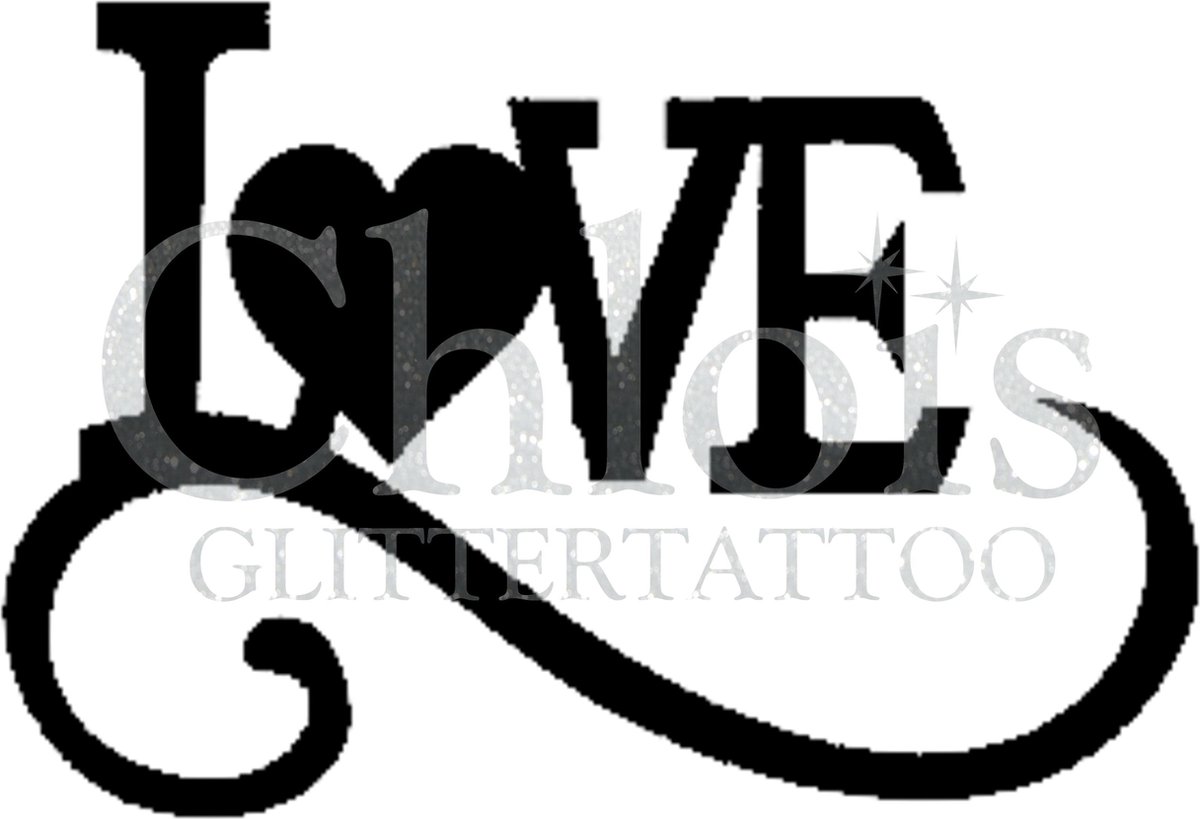 Chloïs Glittertattoo Sjabloon 5 Stuks - Love - CH7006 - 5 stuks gelijke zelfklevende sjablonen in verpakking - Geschikt voor 5 Tattoos - Nep Tattoo - Geschikt voor Glitter Tattoo, Inkt Tattoo of Airbrush