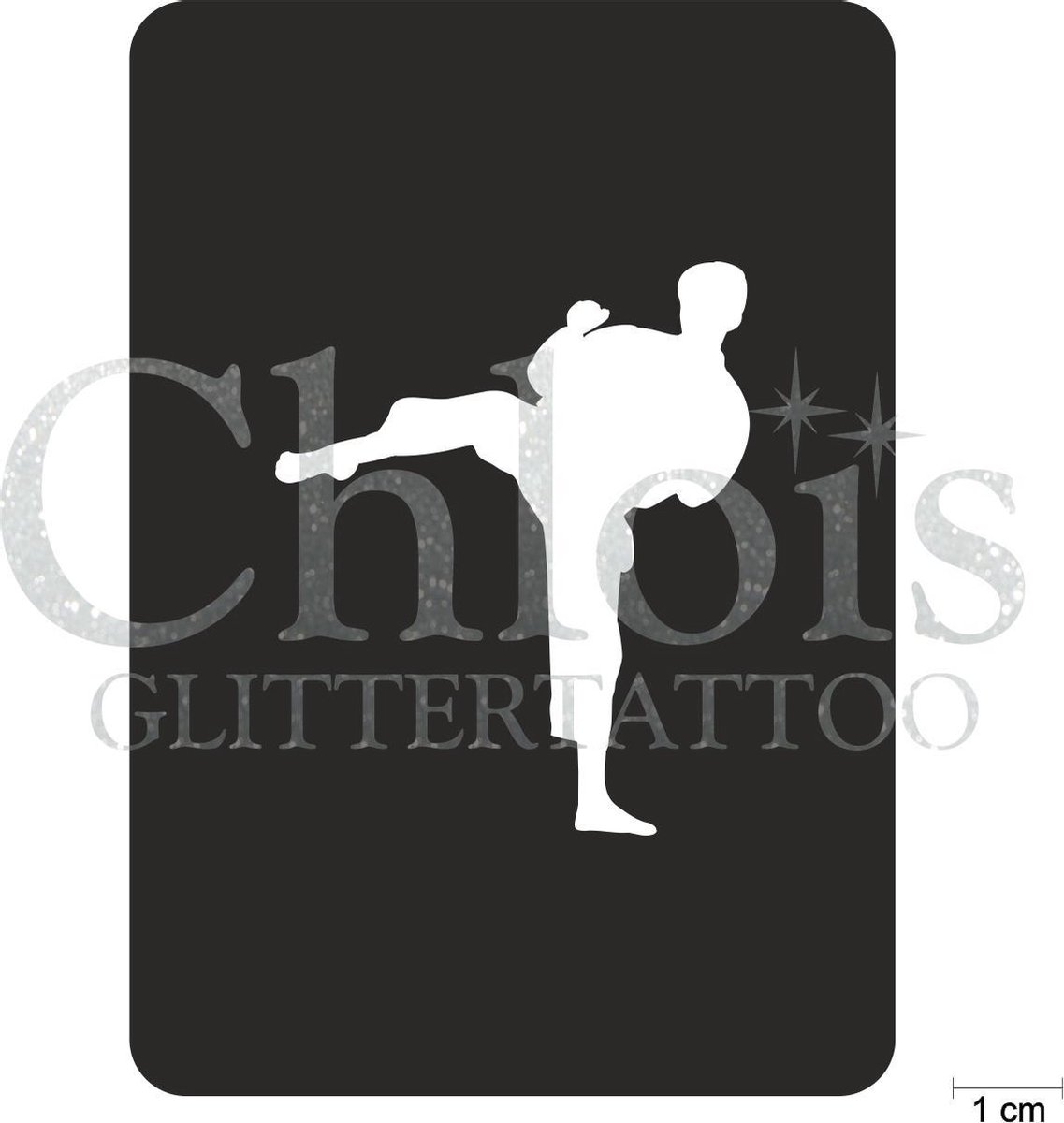 Chloïs Glittertattoo Sjabloon 5 Stuks - Martial Arts Alex - CH6512 - 5 stuks gelijke zelfklevende sjablonen in verpakking - Geschikt voor 5 Tattoos - Nep Tattoo - Geschikt voor Glitter Tattoo, Inkt Tattoo of Airbrush