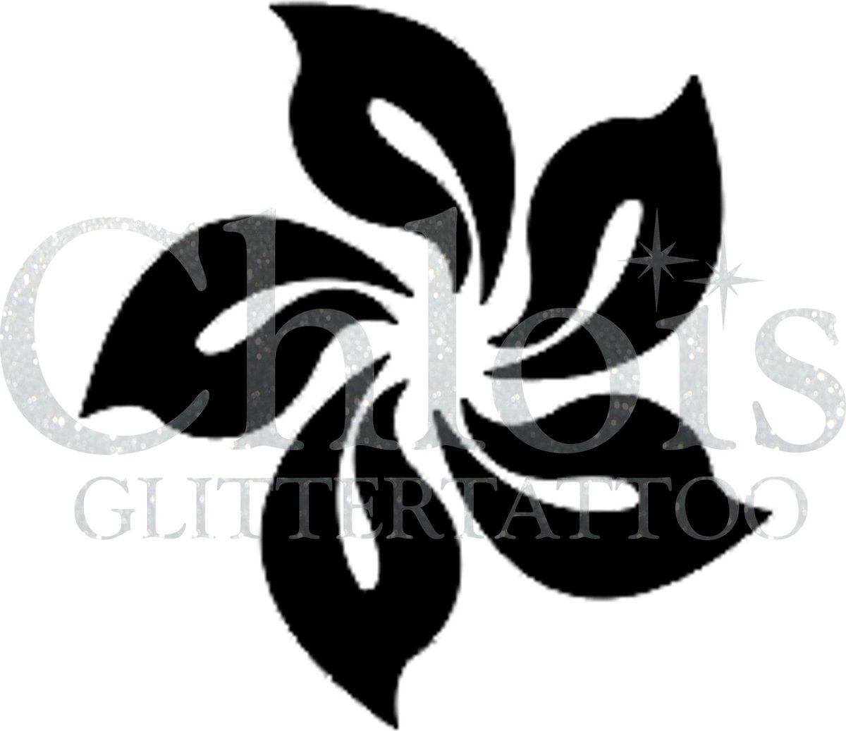 Chloïs Glittertattoo Sjabloon 5 Stuks - Single Flower - CH3031 - 5 stuks gelijke zelfklevende sjablonen in verpakking - Geschikt voor 5 Tattoos - Nep Tattoo - Geschikt voor Glitter Tattoo, Inkt Tattoo of Airbrush