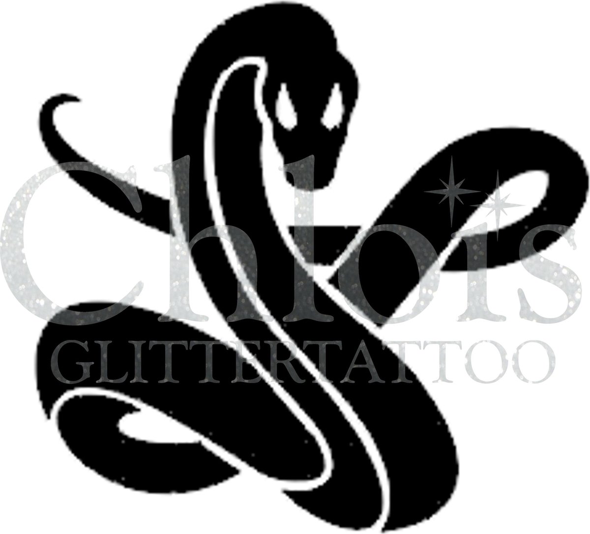 Chloïs Glittertattoo Sjabloon 5 Stuks - Snake Sliz - CH1505 - 5 stuks gelijke zelfklevende sjablonen in verpakking - Geschikt voor 5 Tattoos - Nep Tattoo - Geschikt voor Glitter Tattoo, Inkt Tattoo of Airbrush