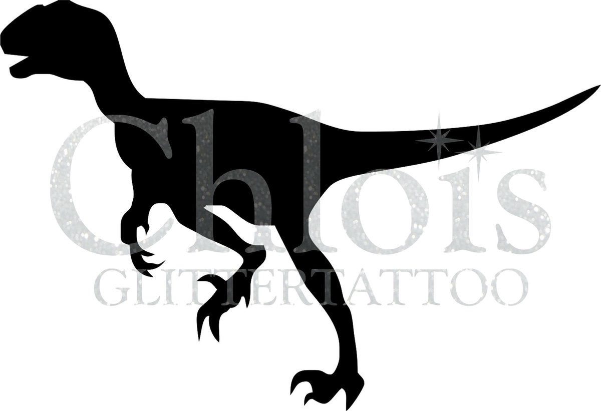 Chloïs Glittertattoo Sjabloon 5 Stuks - T-Rex - CH1901 - 5 stuks gelijke zelfklevende sjablonen in verpakking - Geschikt voor 5 Tattoos - Nep Tattoo - Geschikt voor Glitter Tattoo, Inkt Tattoo of Airbrush