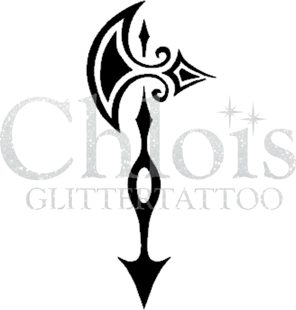 Chloïs Glittertattoo Sjabloon 5 Stuks - Trible Aks - CH6006 - 5 stuks gelijke zelfklevende sjablonen in verpakking - Geschikt voor 5 Tattoos - Nep Tattoo - Geschikt voor Glitter Tattoo, Inkt Tattoo of Airbrush