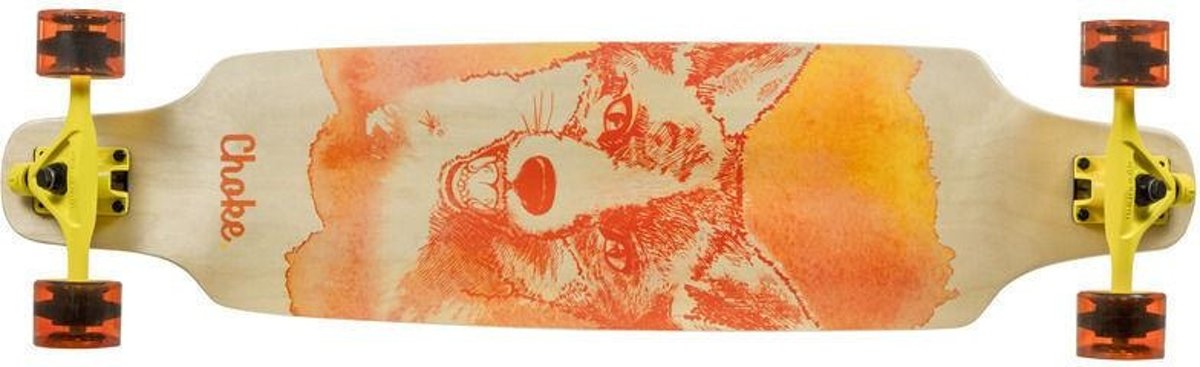 longboard Fox Topmount 96,5 x 23,5 cm zwart/oranje