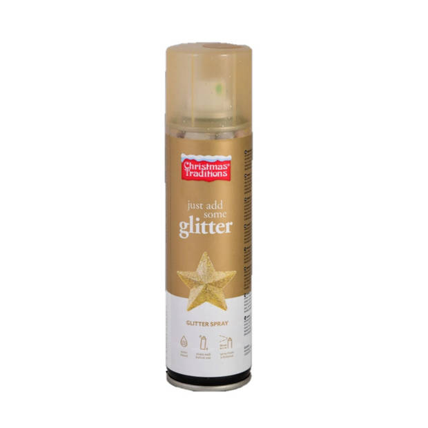  s glitter spray - goud - 100 ml - decoratiespray - Hobbyverf