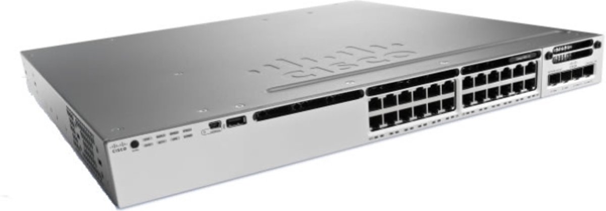 Cisco 3850-24S-S Managed Gigabit Ethernet (10/100/1000) 1U Roestvrijstaal