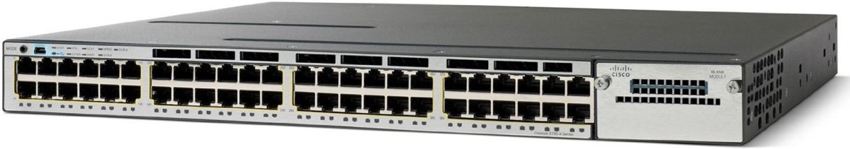 Cisco Catalyst 3750X Managed L3 Gigabit Ethernet (10/100/1000) Power over Ethernet (PoE) 1U Blauw, Zilver