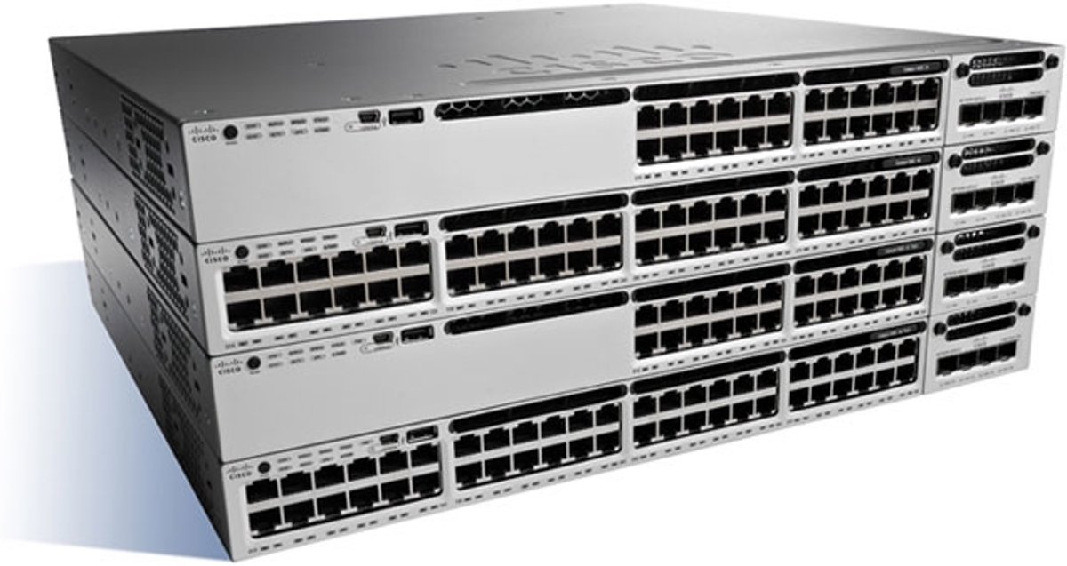 Cisco Catalyst WS-C3850-24P-E-RF Managed Gigabit Ethernet (10/100/1000) Power over Ethernet (PoE) Zwart, Grijs netwerk-switch