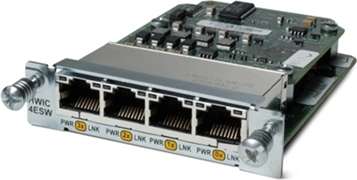 Cisco HWIC-4ESW= Managed network switch L2 Power over Ethernet (PoE) 1U Multi kleuren netwerk-switch