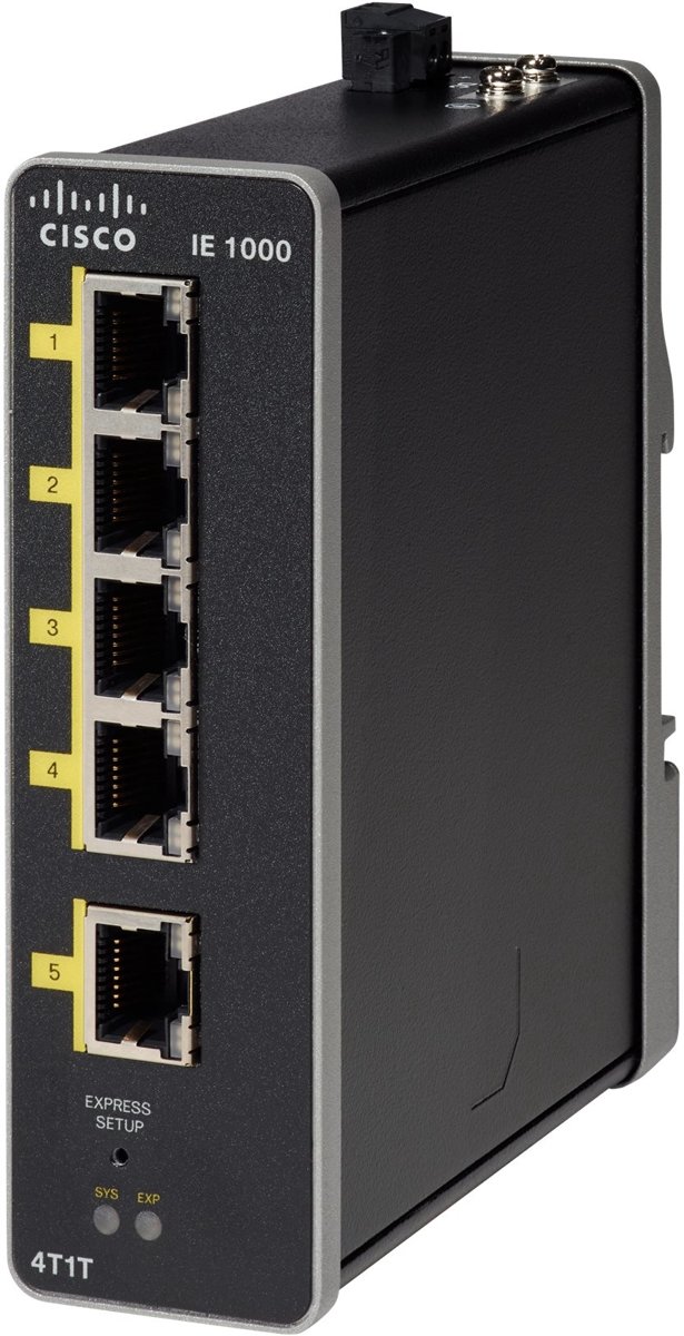 Cisco IE-1000-4T1T-LM netwerk-switch Managed Fast Ethernet (10/100) Zwart