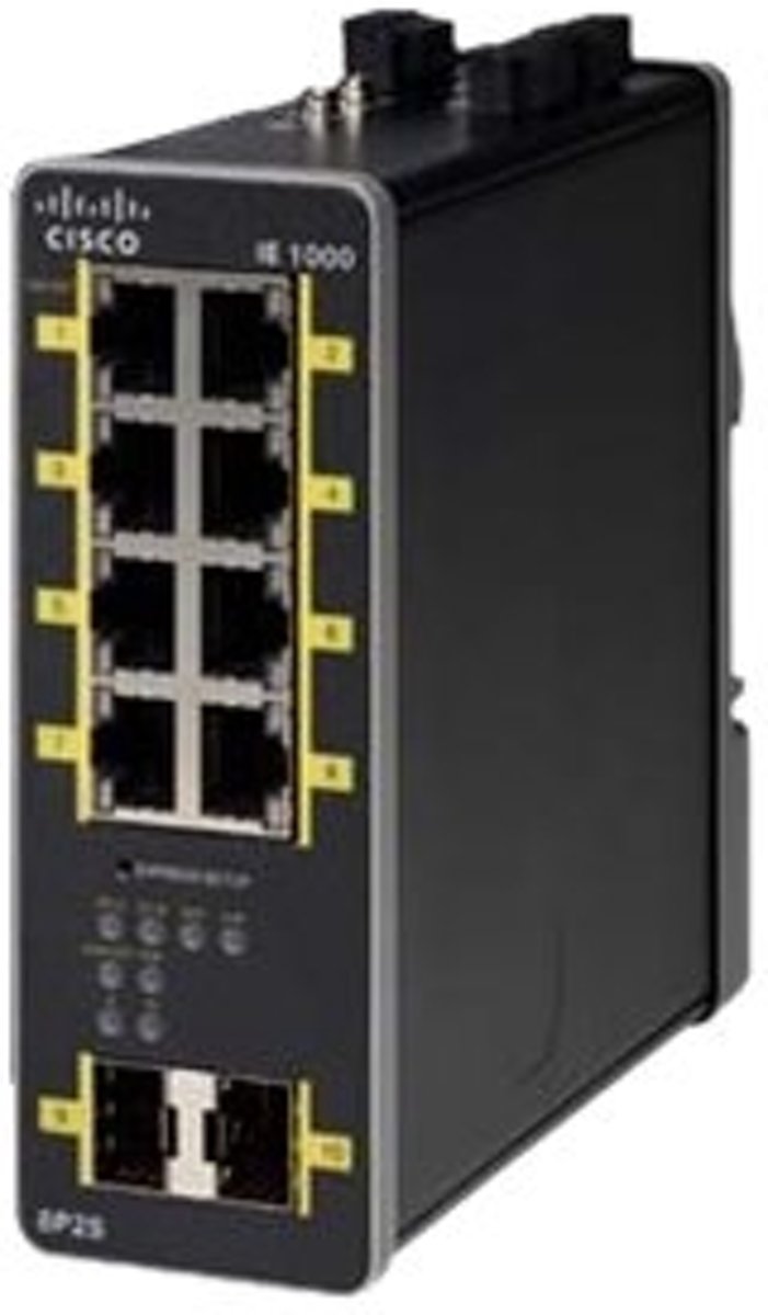 Cisco IE-1000-8P2S-LM Beheerde netwerkswitch Gigabit Ethernet (10/100/1000) Power over Ethernet (PoE) Zwart netwerk-switch