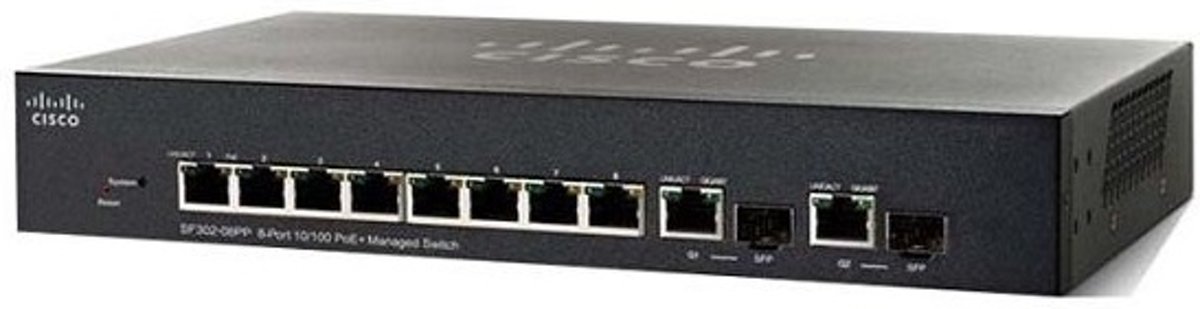 Cisco SF352-08 Managed L2/L3 Fast Ethernet (10/100) Zwart