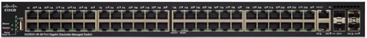 Cisco SG350X-48MP Managed L3 Gigabit Ethernet (10/100/1000) Power over Ethernet (PoE) 1U Zwart