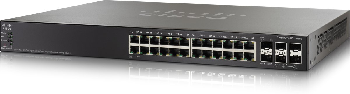 Cisco Small Business 500 Series Stackable Managed Switch SG500X-24 - Switch - L3 - Managed - 24 x 10/100/1000 + 4 x 10 Gigabit SFP+ - rack-mountable