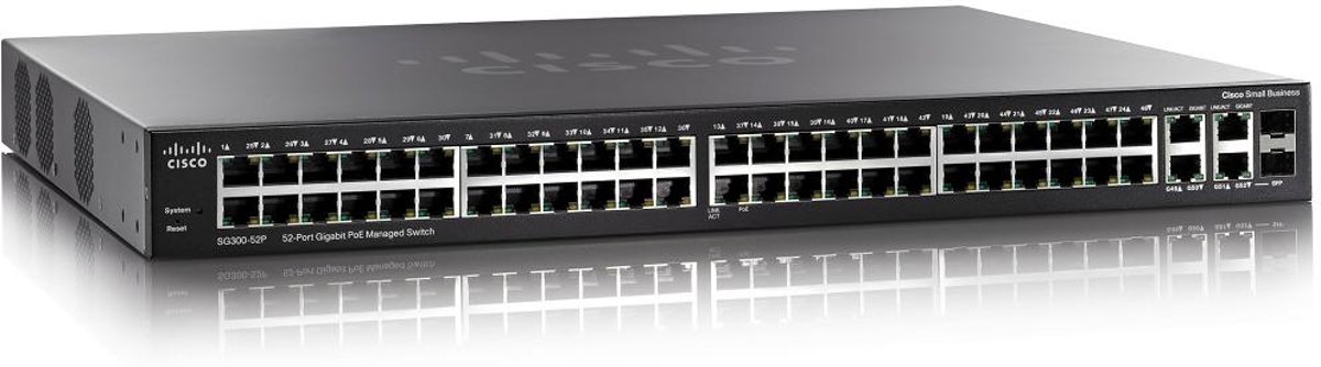 Cisco Small Business SG300-52P Managed L3 Gigabit Ethernet (10/100/1000) Power over Ethernet (PoE) Zwart