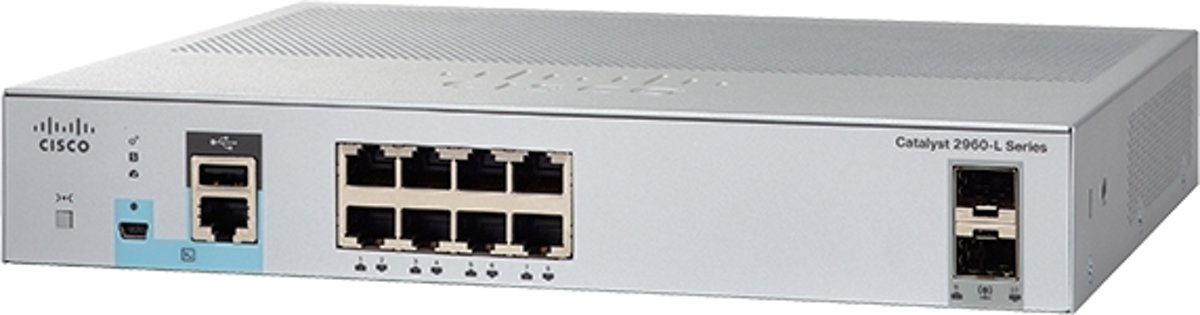 Cisco WS-C2960L-8TS-LL Managed L2 Gigabit Ethernet (10/100/1000) 1U Grijs netwerk-switch