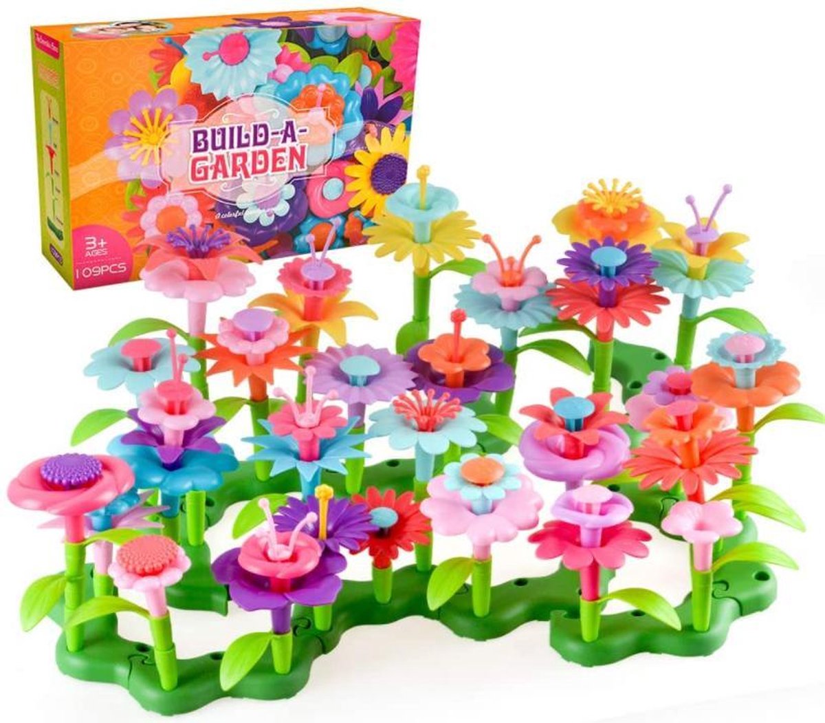 Topstar CITOY Flowers Garden Building Toys Set 109-delig voor meisjes Peuters Kinderen - Beste STEM-speelgoed,tuinspeelgoed,verjaardagscadeaus voor 3-7jaar,bloemen