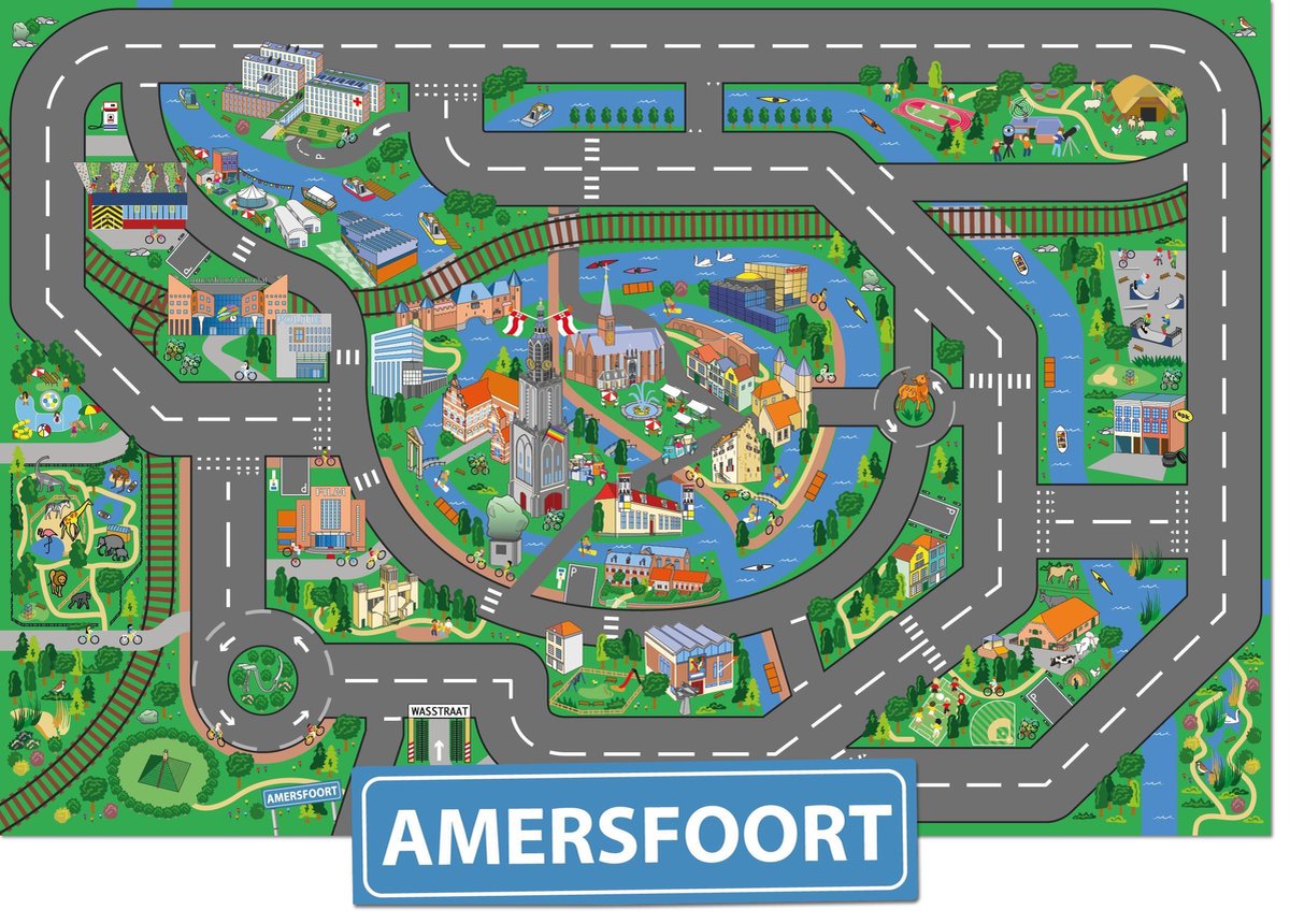 Speelkleed Amersfoort   - Autokleed - Verkeerskleed - Speelmat Amersfoort