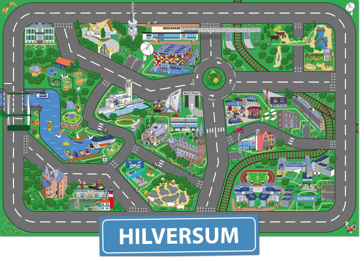 Speelkleed Hilversum   - Autokleed - Verkeerskleed - Speelmat Hilversum