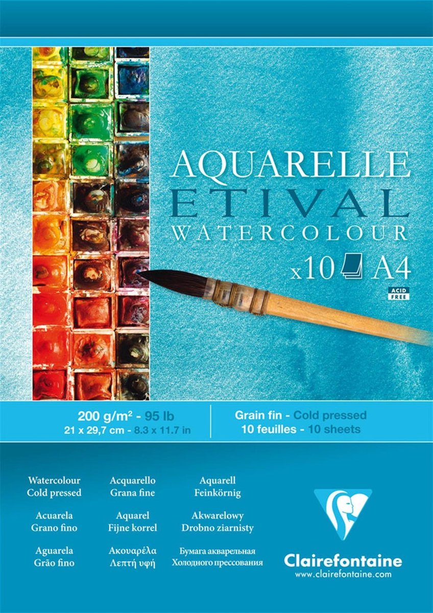  taine Aquarelle tekenblok A4 10 vel 200 grams