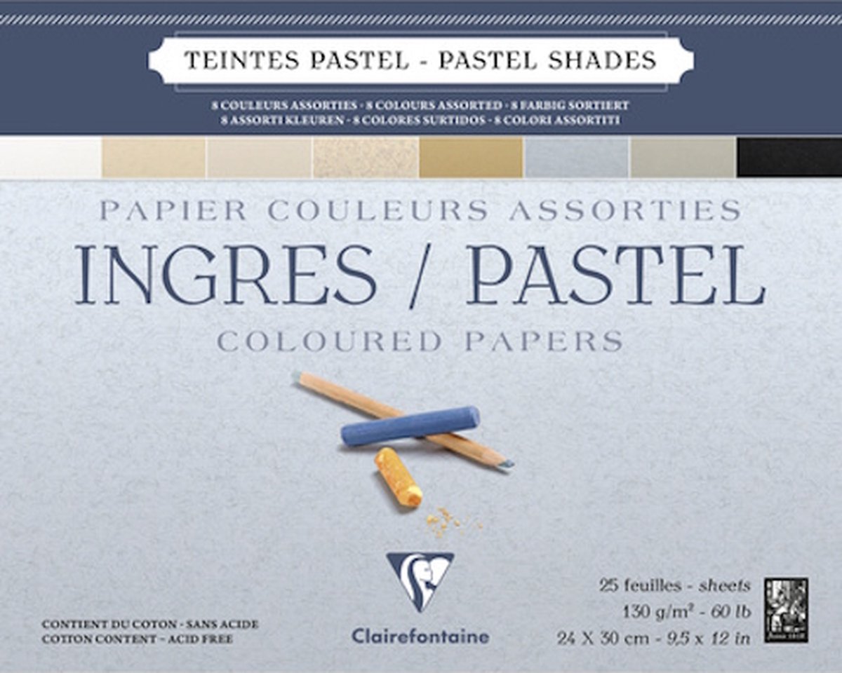 Clairefontaine Ingris Pastelblok 130 gram 25 vel 24x30 cm