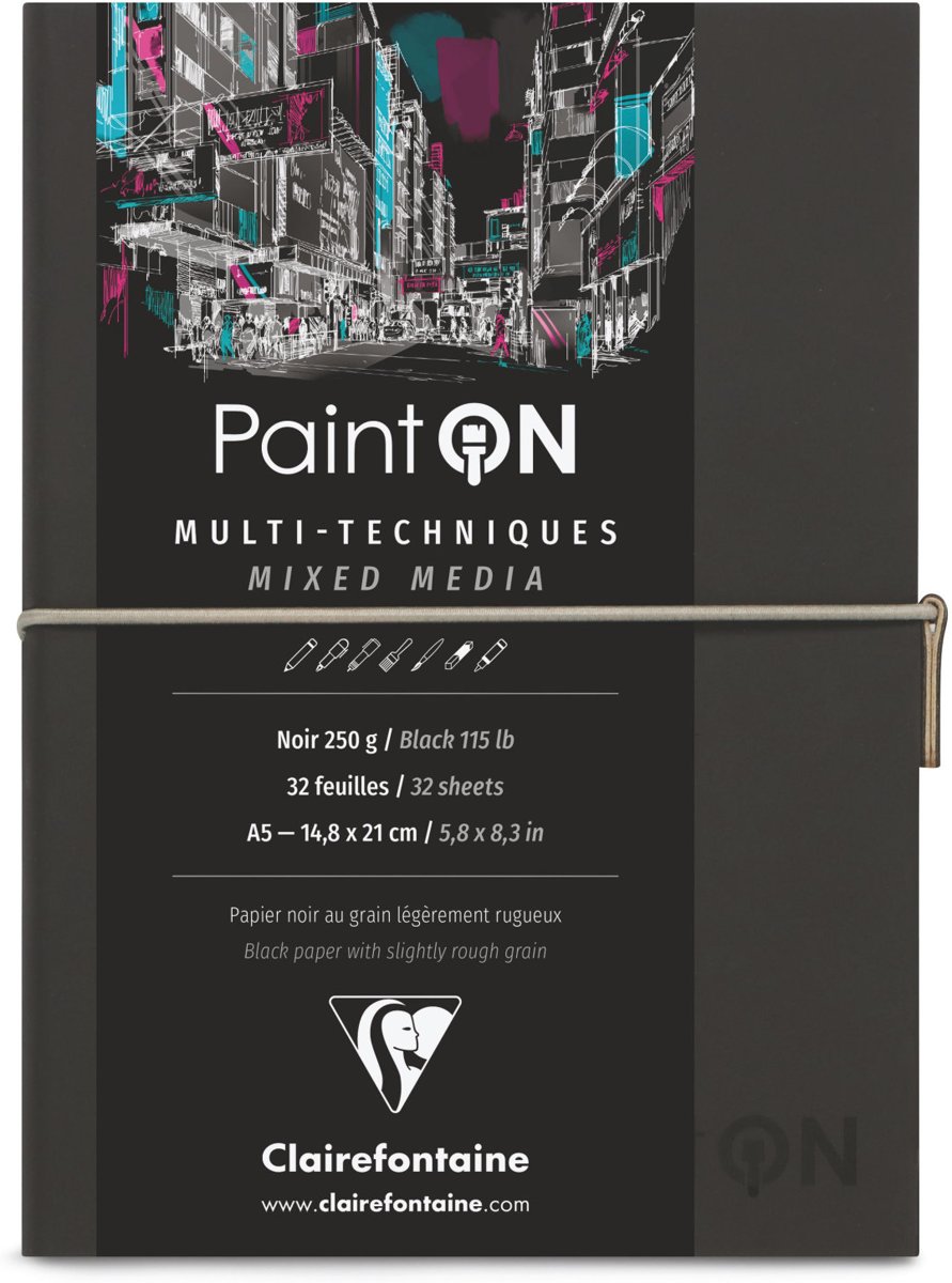 Clairefontaine PaintON travel journal mixed-media - Zwart papier