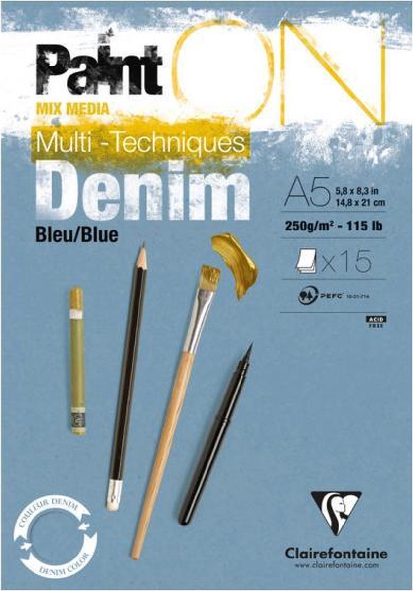 Paint on Denim Blue - A5 250 g/m2 15 sheets