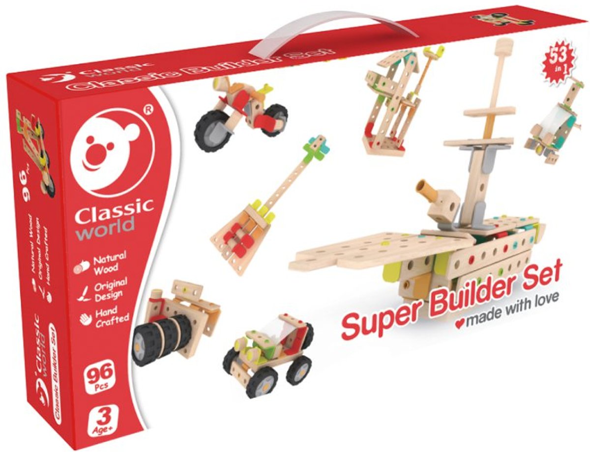 Classic World - Super Builder Set - 96 onderdelen - 3+