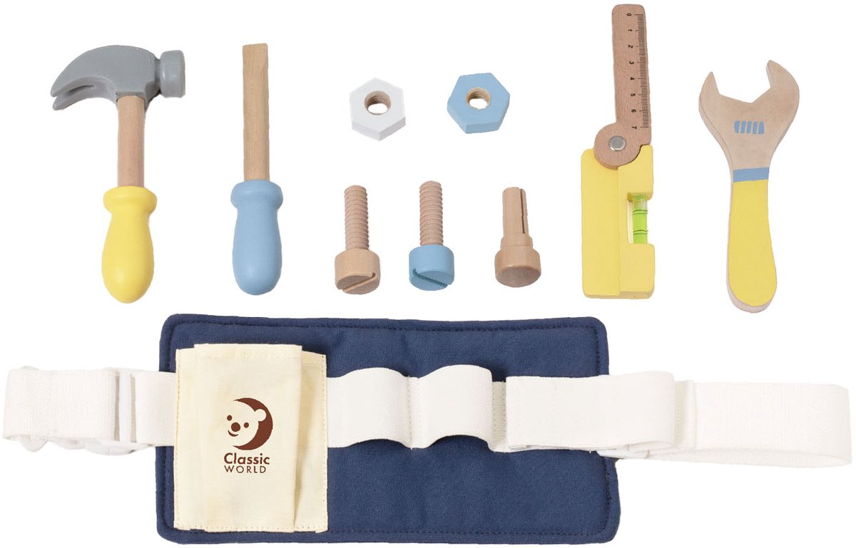   houten gereedschapsriem speelgoed voor kinderen 10-delig.